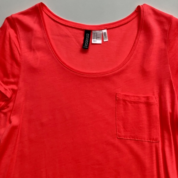 Bright Coral Scoop Neck T-shirt - Picture 3 of 3